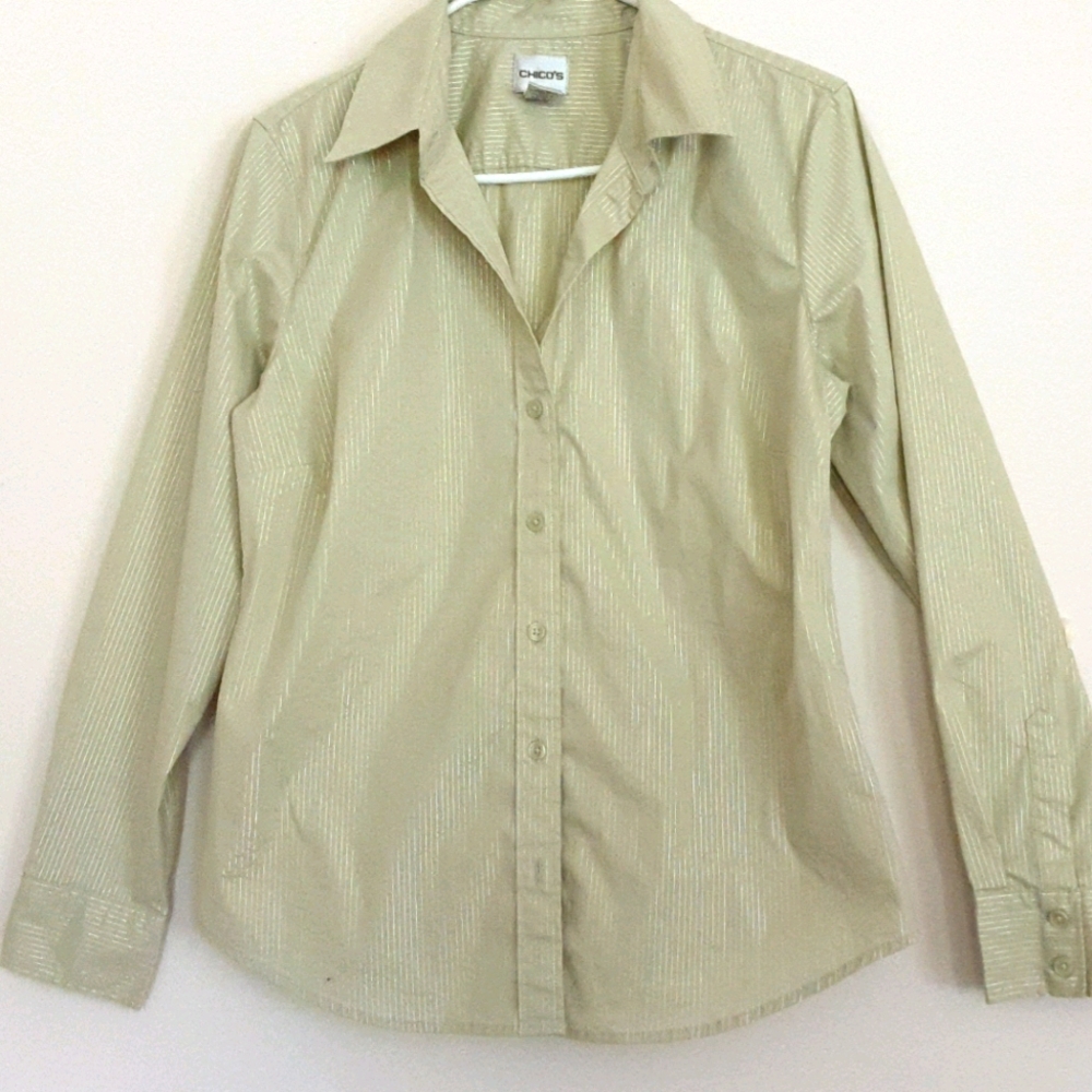 Chico's Green Button Down